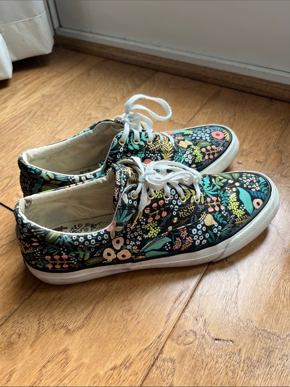 Keds X Rifle Paper Floral Print Canvas Sneakers - Black Multi